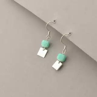 Сережки петля Амазоніт (срібло 925 проба)