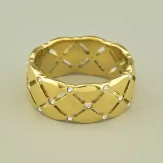 Каблучка медична сталь Xuping Фіаніт (позолота 18к лимонна)