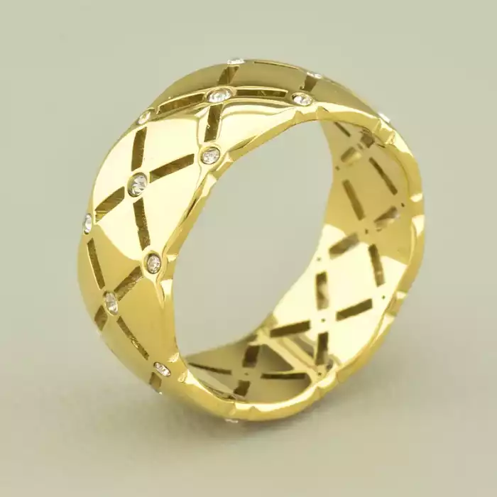 🏷️️ Каблучка медична сталь Xuping Фіаніт (позолота 18к лимонна) ss_103933