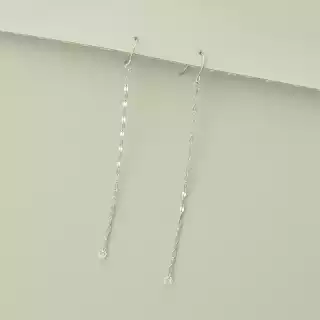 Сережки ланцюжки петельки Xuping Фіаніт (родій)