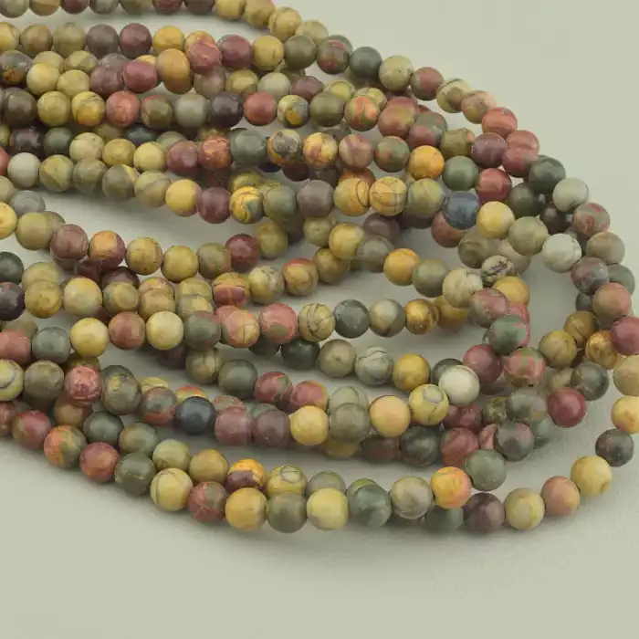 🏷️️ Нитка Яшма 38 см. 6.5 мм. (без застібки) ss_97189