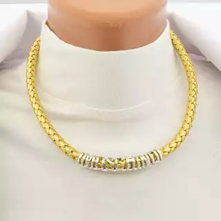 Підвіска Fashion Versace коричнева з родієм, 46 см