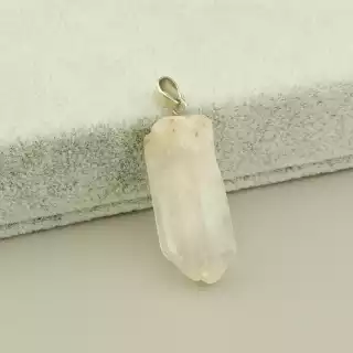 Кулон гірський кришталь (30х8 мм, діаметр 4 мм, метал, кришталевий, срібний)