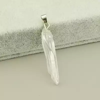 🏷️️ Кулон гірський кришталь (30х8 мм, діаметр 4 мм, метал, кришталевий, срібний) F-105173