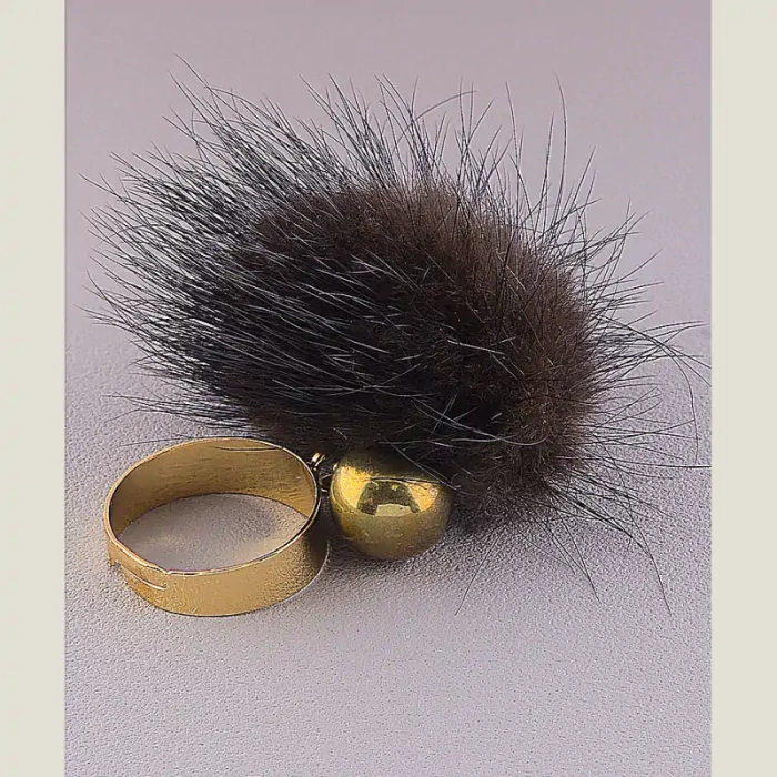 🏷️️ Каблучка роз'ємна Fashion хутро натуральне ss_46331