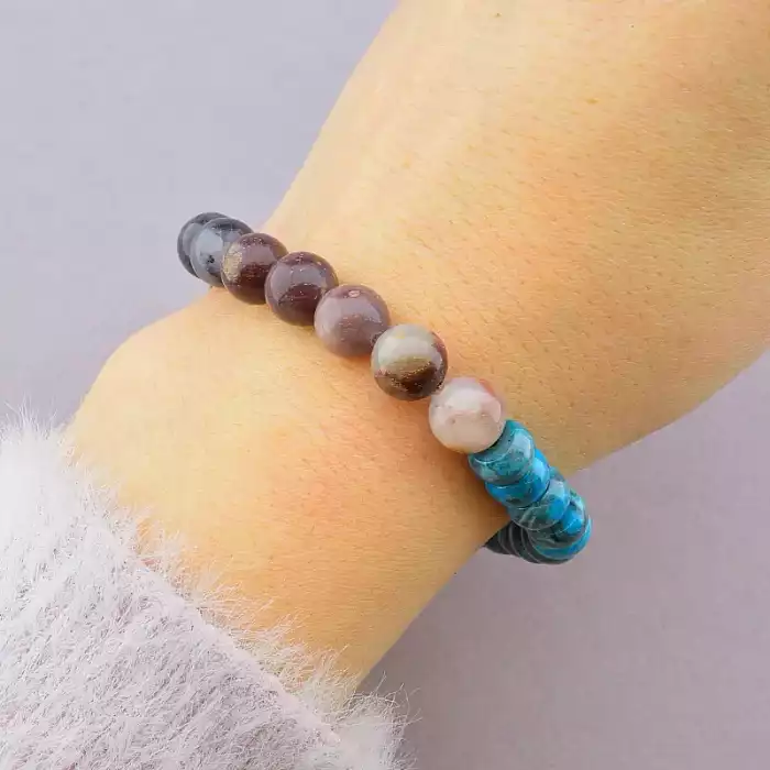 🏷️️ Браслет резинка Яшма 18 см ss_70761