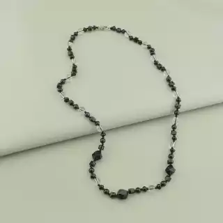 Намисто Агат, Гірський кришталь, Чеський кришталь 65 см.