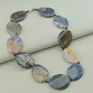 Намисто Агат з великими елементами 50 см