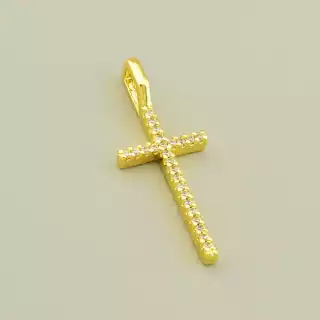 Хрестик Фіаніт 30х12мм. (позолота 18к лимонна)