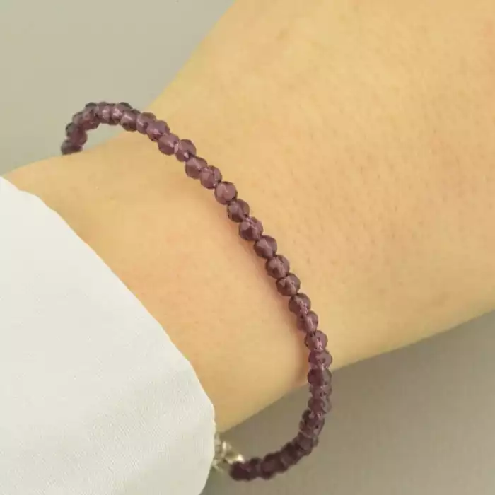 🏷️️ Браслет з карабіном Шпінель 19 см. (срібло 925 проба) ss_98785