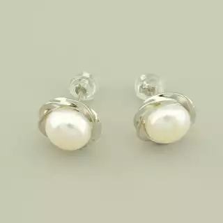 Сережки пусети Перли (срібло 925 проба)