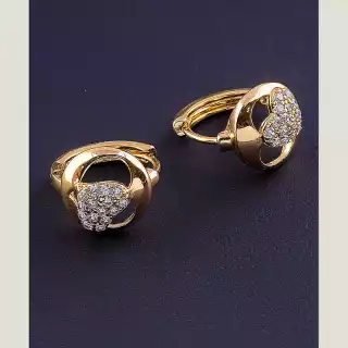 Сережки кільця Xuping Фіаніт (позолота 18к)