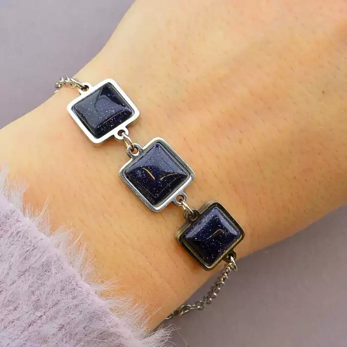 🏷️️ Браслет з карабіном Авантюрин 19 см ss_50486