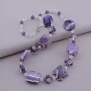 Намисто Аметист, Чеський кришталь 60 см