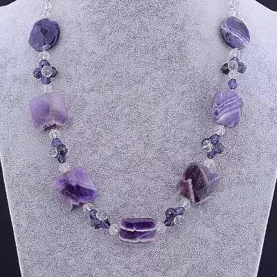 🏷️️ Намисто Аметист, Чеський кришталь 60 см F-52357