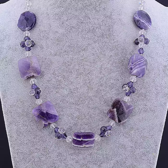 🏷️️ Намисто Аметист, Чеський кришталь 60 см ss_52357