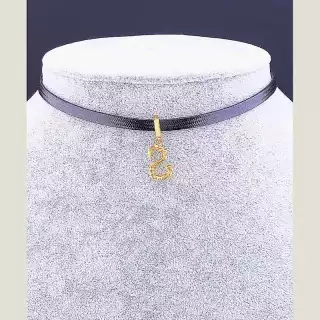 Чокер іменна літера S FJ екошкіра 33 см (застібка карабін)