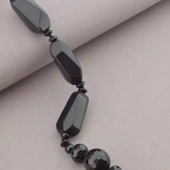 🏷️️ Намисто Агат, Чеський кришталь 50 см. ss_94256