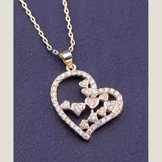 Підвіска серце Big Dipper Фіаніт 40 см (позолота 18к)