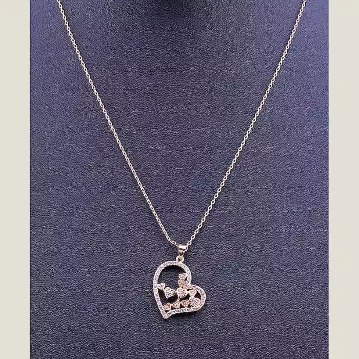 🏷️️ Підвіска серце Big Dipper Фіаніт 40 см (позолота 18к) ss_54549