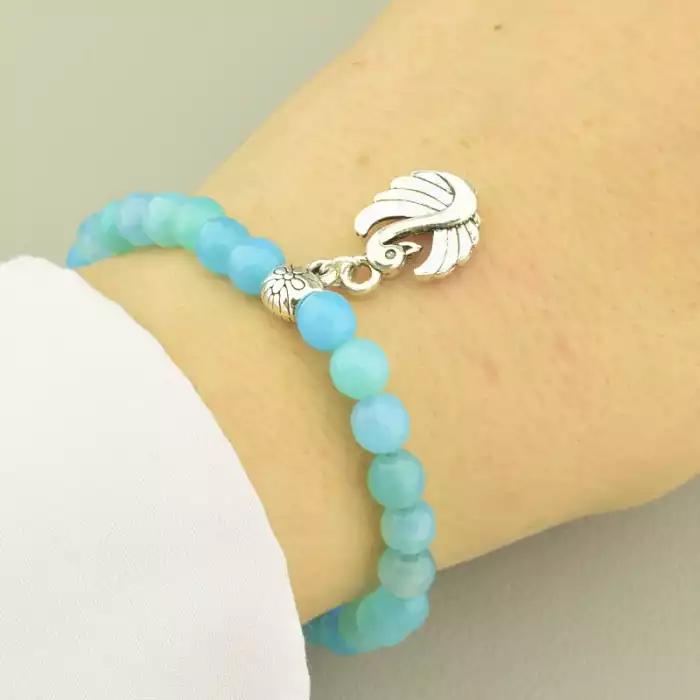 🏷️️ Браслет резинка Агат 17 см. ss_101970