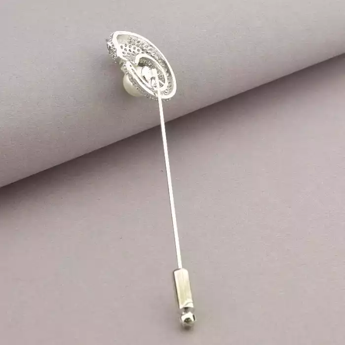 🏷️️ Брошка голка Фіаніт (родій) ss_67369