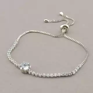 Браслет регульований Saiya Фіаніт 17 см. (родій)