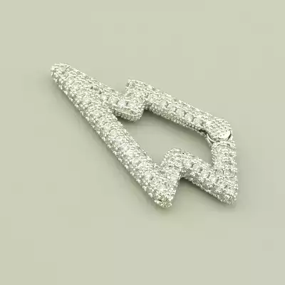 🏷️️ Замочок Фіаніт 38х17мм.(родій) F-103616