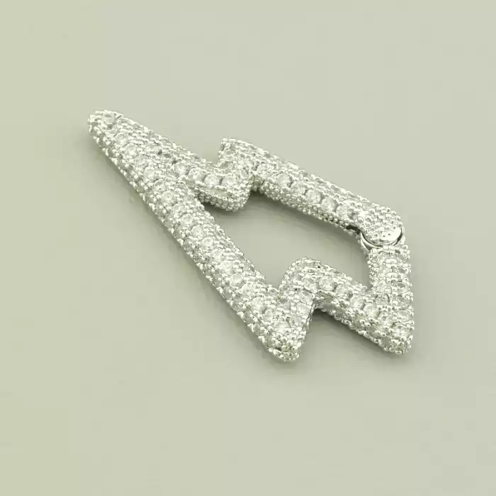 🏷️️ Замочок Фіаніт 38х17мм.(родій) ss_103616