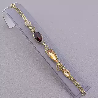 Браслет з карабіном Abella Фіаніт, Сrystal 19 см