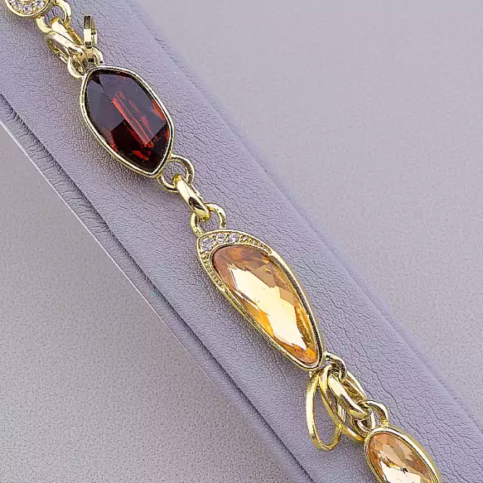 🏷️️ Браслет з карабіном Abella Фіаніт, Сrystal 19 см ss_79344