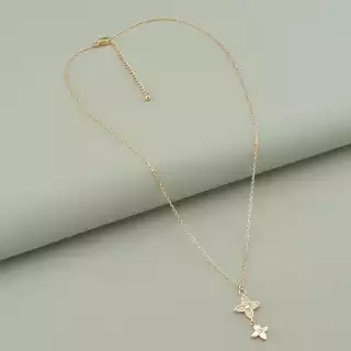 Підвіска квітка Saiya Фіаніт 41 см (позолота 18к рожева)