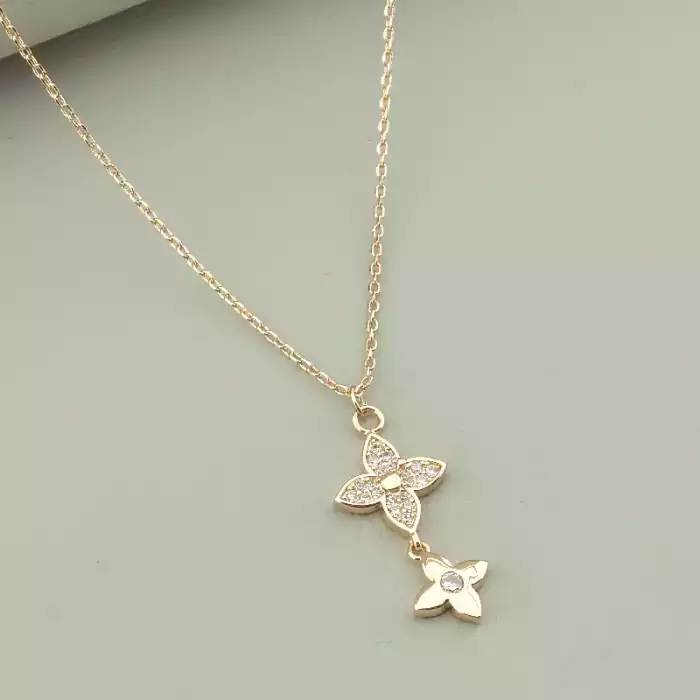 🏷️️ Підвіска квітка Saiya Фіаніт 41 см (позолота 18к рожева) ss_96644