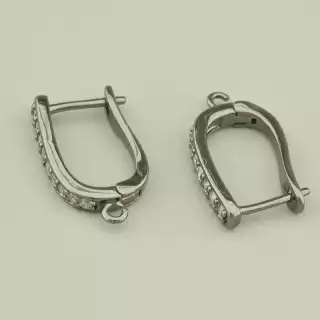 Швензи Пара Фіаніт 15х2мм.(хром)