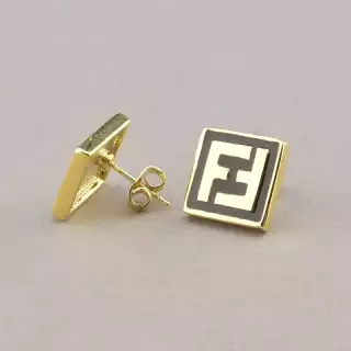 Сережки квадрат пусети емаль (позолота 14k (лимонна))