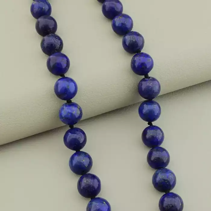 🏷️️ Намисто лазуріт (44 см, карабін, сталь, 12 мм, синій, срібний) ss_105175