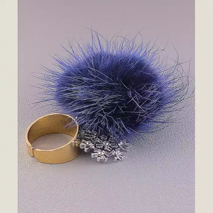 🏷️️ Каблучка роз'ємна Fashion хутро натуральне ss_46333