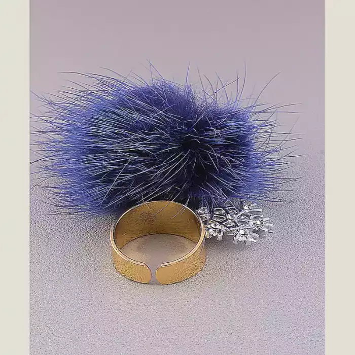🏷️️ Каблучка роз'ємна Fashion хутро натуральне ss_46333