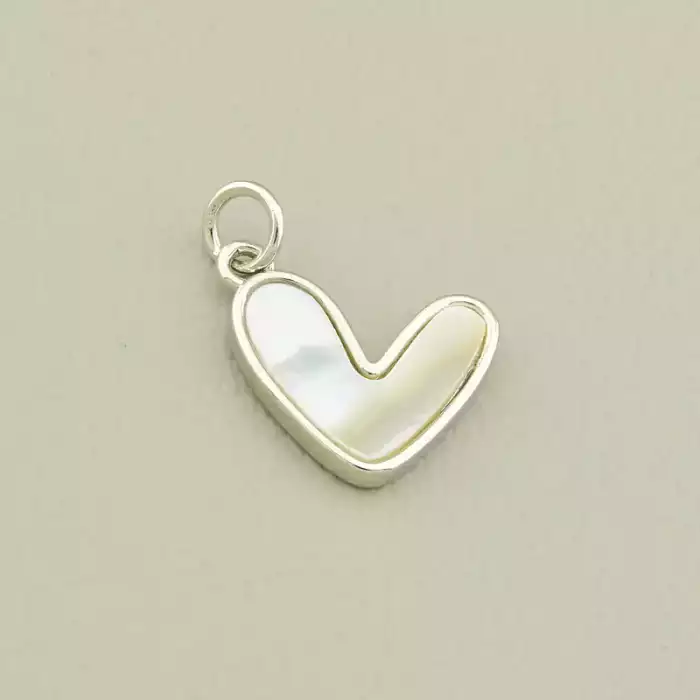 🏷️️ Кулон Перламутр 16х14мм. (родій) F-105482