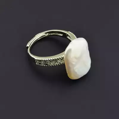 🏷️️ Каблучка Перли, Фіаніт (родій) F-106191