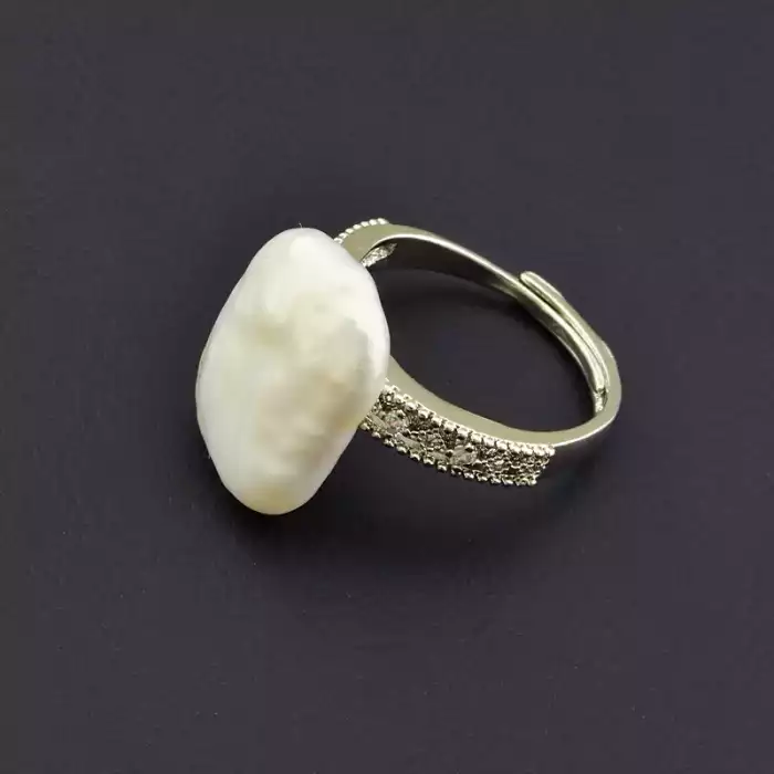 🏷️️ Каблучка Перли, Фіаніт (родій) ss_106191