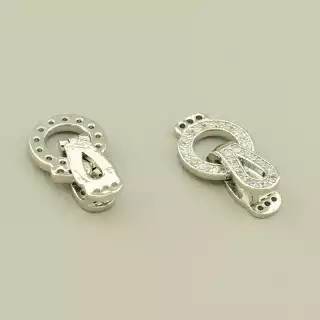 Застібка Фіаніт 17х11мм. (родій)