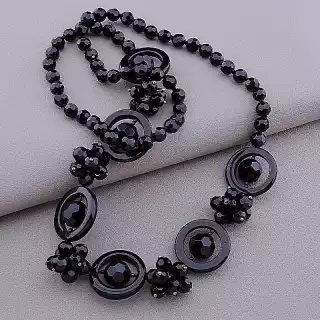 Намисто Агат, Чеський кришталь 70 см