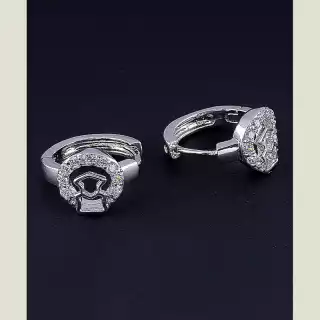 Сережки кільця Xuping Фіаніт (родій)