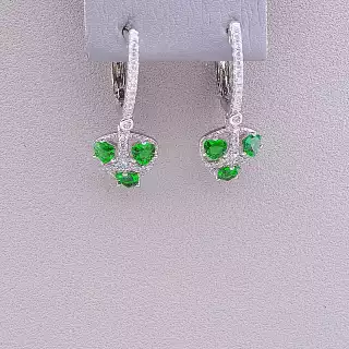 Сережки англійський замок Xuping Фіаніт (родій)