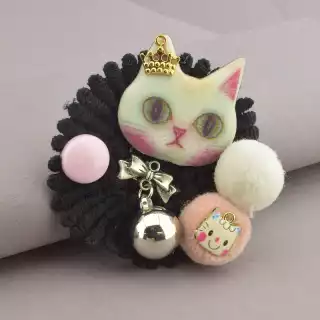 Брошка кіт Hanbeishi (Корея) тканина