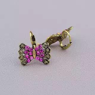 Сережки з англійським замком Fashion Сrystal