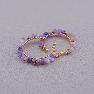 Сережки Stainless Steel Аметист