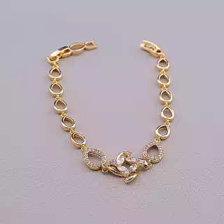 Браслет складний Xuping Фіаніт 17,5 см (позолота 18к)