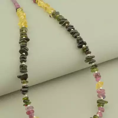 🏷️️ Намисто Турмалін (cрібло 925 проба) 39 см. F-101371